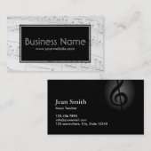 Notes de musique classique Carte de visite musical (Devant / Derrière)