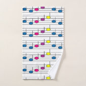 Notes de musique colorées motif musical (Serviette à main)