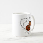 Notes de musique de cello Mug de café (Devant droit)