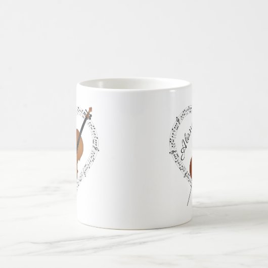 Notes de musique de cello Mug de café (Centre)