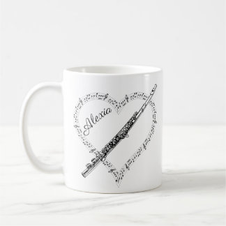 Notes de musique de flute Mug de café