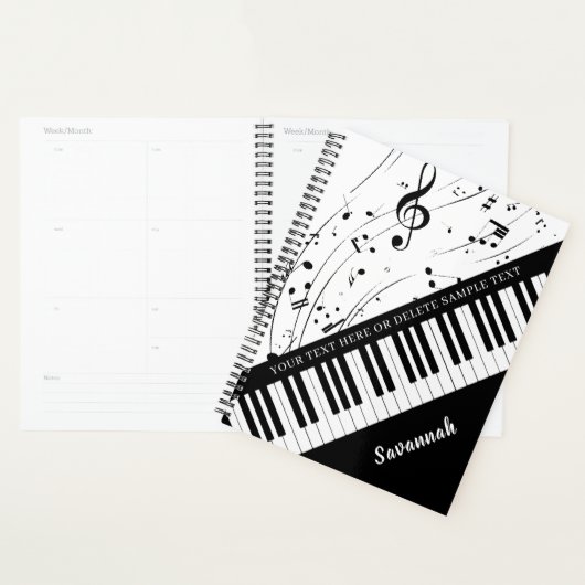Notes de musique de piano Couleurs personnalisées  (Devant avec enveloppe)