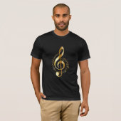 Notes de musique de Treble Clef en T-shirt or (Devant entier)