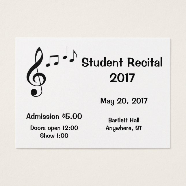 Notes de musique Design-Your-own Tickets (Devant)