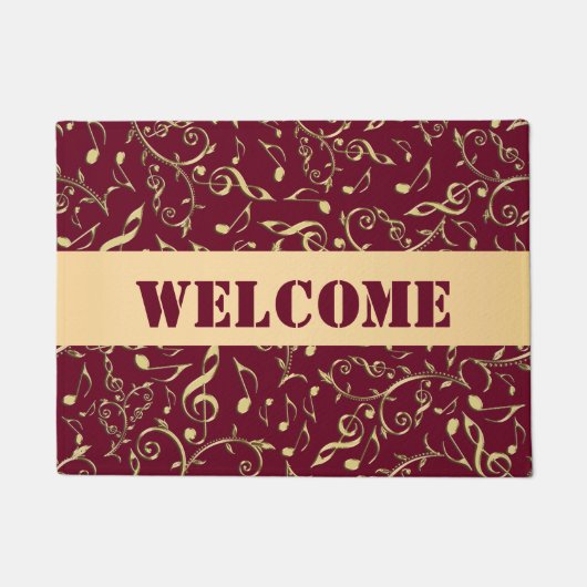 Notes de musique d'or avec le tapis de porte (Devant)