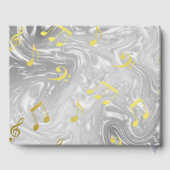 notes de musique dorée livre d'or Mariage, festif (Verso)