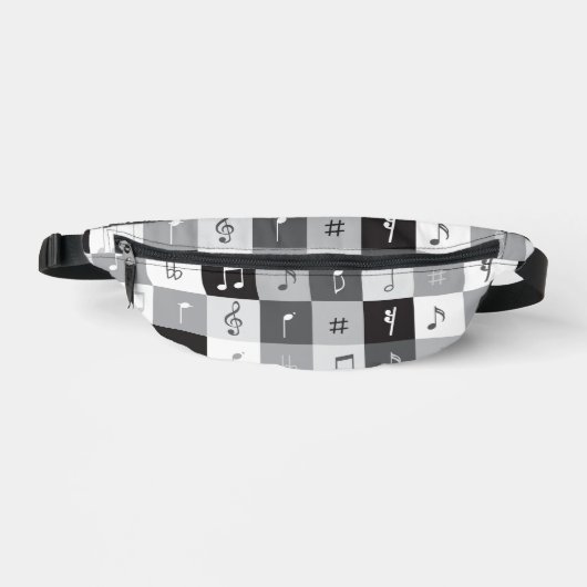 Notes de musique en niveaux de gris motif (Recto)