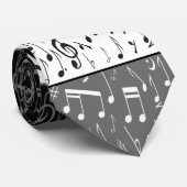 Notes de musique en noir gris et blanc cravate (Roulé)