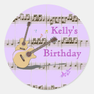 Notes de musique et autocollants ronds classiques