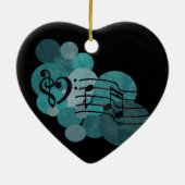 Notes de musique et décoration turquoise (Dos)