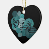 Notes de musique et décoration turquoise (Gauche)