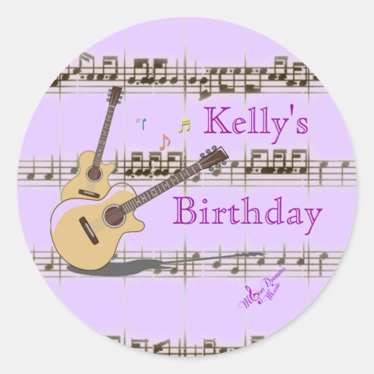 Notes de musique et guitares Stickers Classic Roun (Devant)