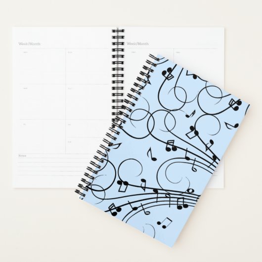 Notes de musique fantaisie Bleu (Devant avec enveloppe)