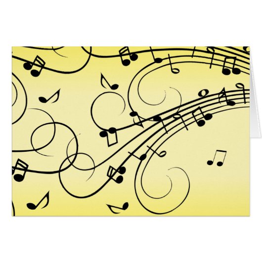 Notes de musique fantaisie jaune (Devant horizontal)