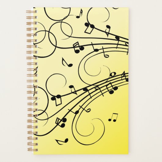 Notes de musique fantaisie jaune (Devant)