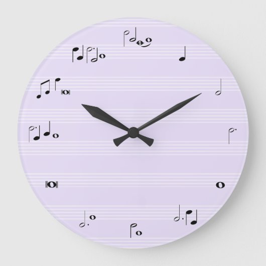 Notes de musique horloge temps - lilas violet (Recto)