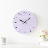 Notes de musique horloge temps - lilas violet (Maison)