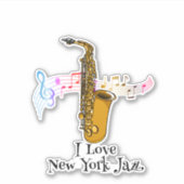 Notes de musique I Love New York Saxophone Sticker (Devant)