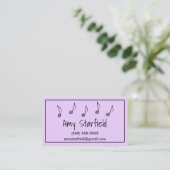 Notes de musique Lavender Cartes de visite (Debout devant)