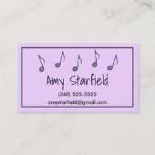 Notes de musique Lavender Cartes de visite (Devant)