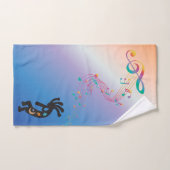 Notes de musique Moon Stars Kokopelli (Serviette à main)