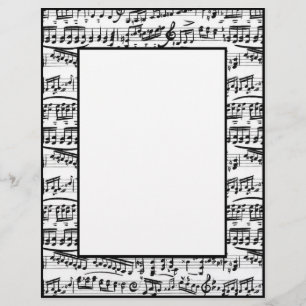 Notes de musique noire blanche papier fixe