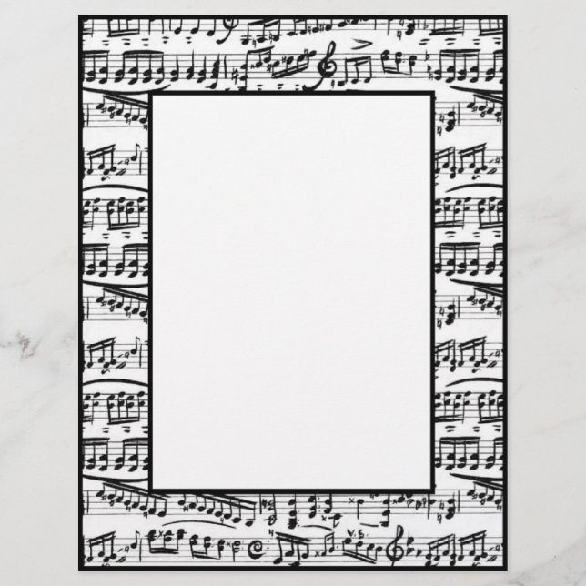 Notes de musique noire blanche papier fixe (Devant)