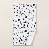 Notes de musique noire classique et simple sur le  (Serviette à main)