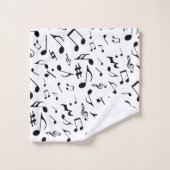 Notes de musique noire classique et simple sur le  (Gant de toilette)