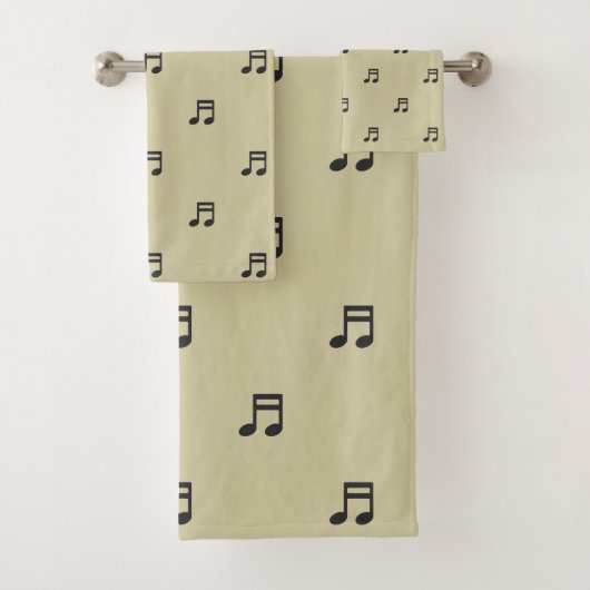 Notes de musique noires sur fond beige clair (En situation)