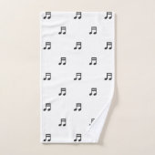 Notes de musique noires sur fond blanc (Serviette à main)