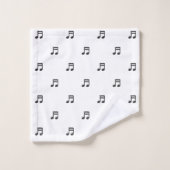 Notes de musique noires sur fond blanc (Gant de toilette)