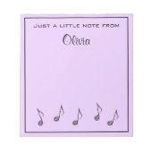 Notes de musique personnalisées Bloc-notes Lavande (Devant)