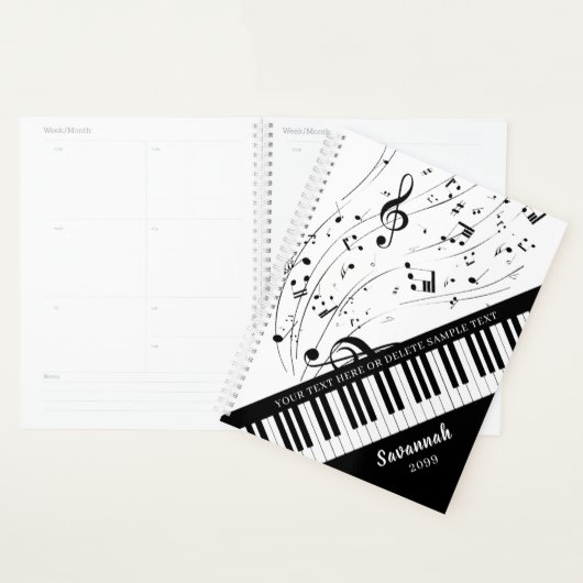 Notes de musique Piano personnalisées Nom du scrip (Devant avec enveloppe)