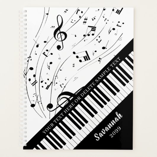Notes de musique Piano personnalisées Nom du scrip (Devant)