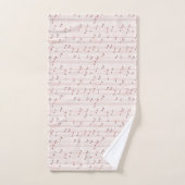 Notes de musique rose brun pâle (Serviette à main)
