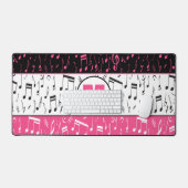 Notes de musique rose et blanc noir (Clavier et souris)