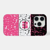 Notes de musique rose et blanc noir (Verso Horizontal)