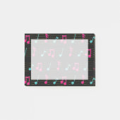 Notes de musique rose et sarcelle sur des Post-it® (Devant)
