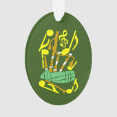 Notes de musique rouge Bagpipes (dos)