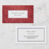 Notes de musique rouge Cartes de visite (Devant / Derrière)