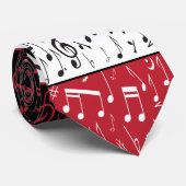 Notes de musique rouge et blanc noir cravate (Roulé)
