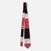 Notes de musique rouge et blanc noir cravate (Dos)