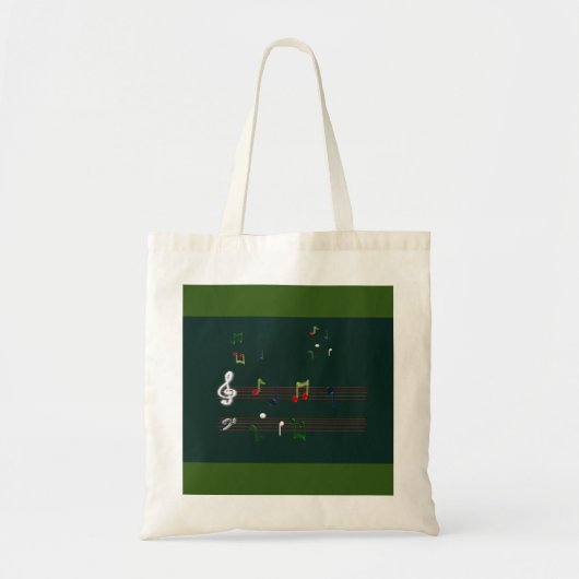 Notes de musique Sac fourre-tout vert (Devant)
