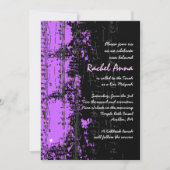 Notes de musique Stars Bat mitzvah Invitation viol (Devant)