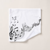 Notes de musique sur argent (Gant de toilette)