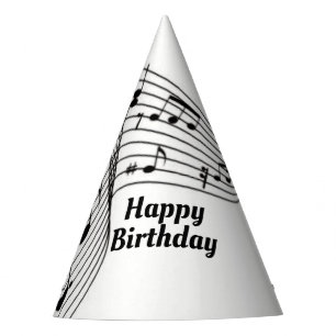 Notes de musique sur chapeau de fête