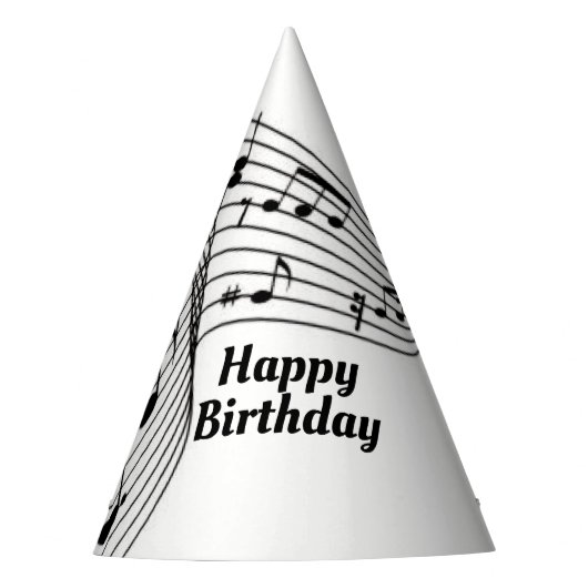 Notes de musique sur chapeau de fête (Devant)
