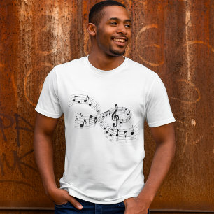Notes de musique sur une ligne de portée T-shirt h