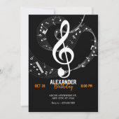 notes de musique symphonie  invitation (Devant)